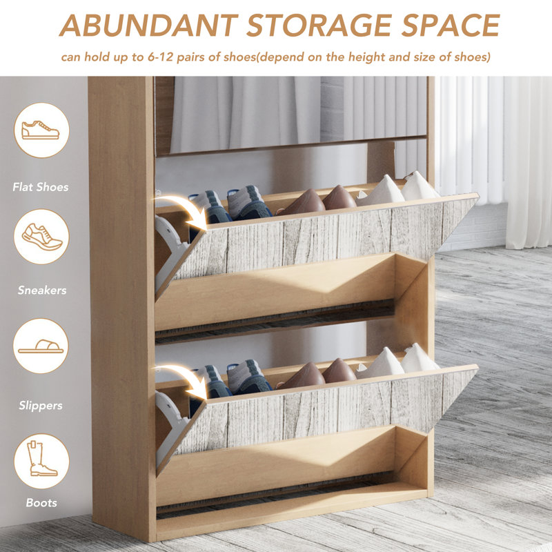 Latitude Run 12 Pair Stackable Shoe Storage Cabinet Reviews Wayfair